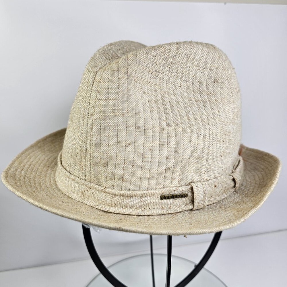 Stetson Fedora Vintage Hat Size 7 1/4 58cm Beige USA Made